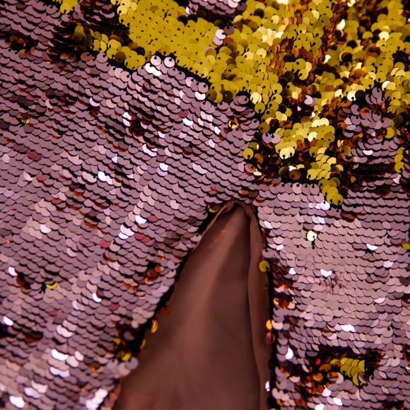 For Love & Lemons Sparklers Sequin Mini Party Dress - Pink Gold Extra Small XS 0 - Picture 10 of 11